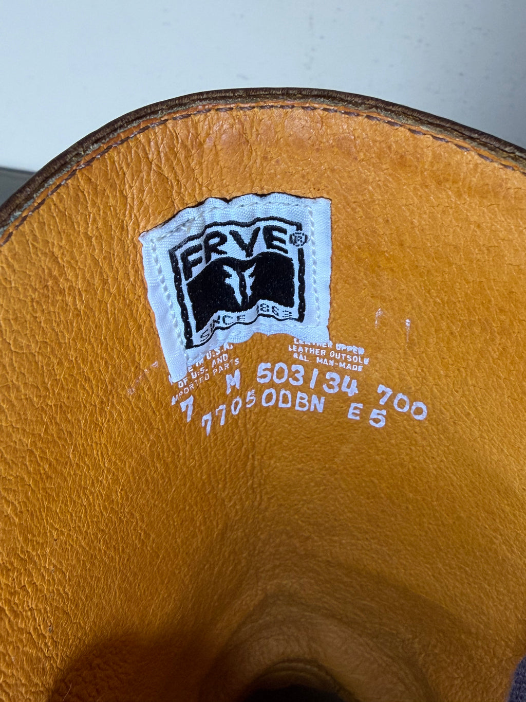 Vintage 1970s–1980s FRYE Brown Leather Pull-On Square Toe Cowboy Boots Women’s Size 7M