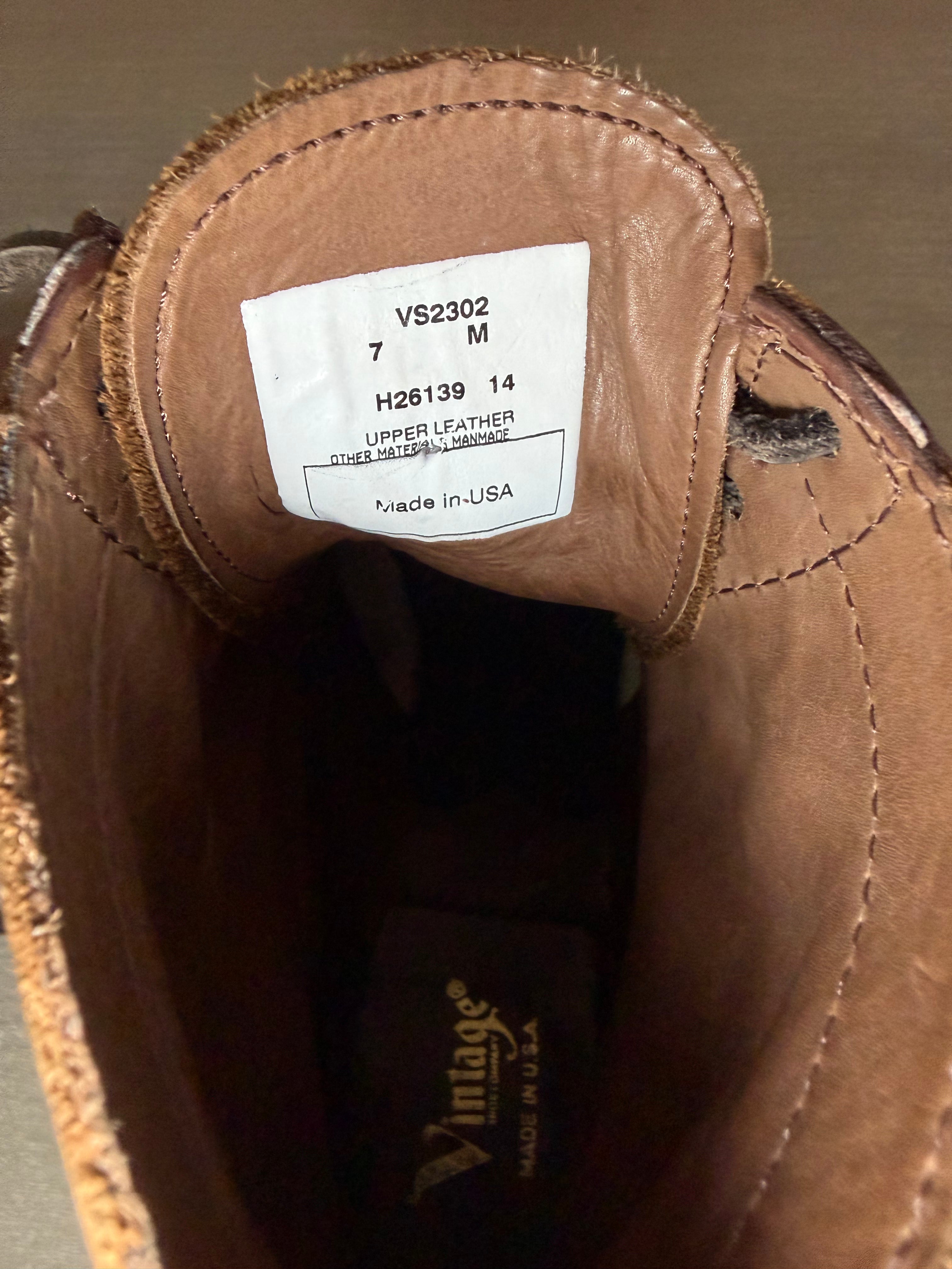 Vintage 90s Vintage Shoe Company Lily Chukka Boots Women’s Leather Cowhide Size 7 M